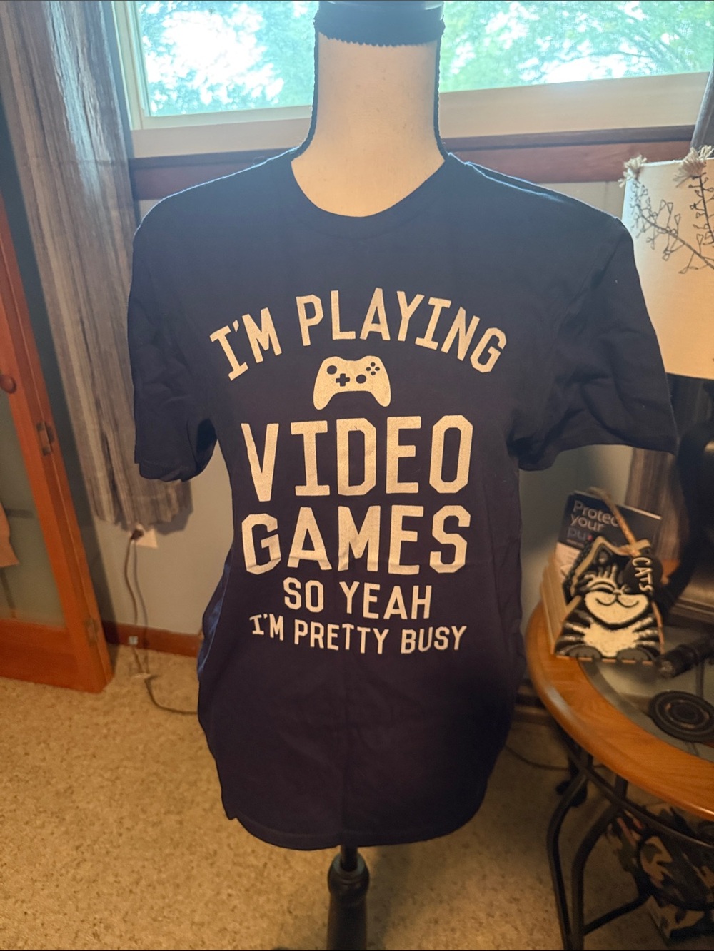 Gildan Navy Blue 'I'm Playing Video Games' Graphic Tee